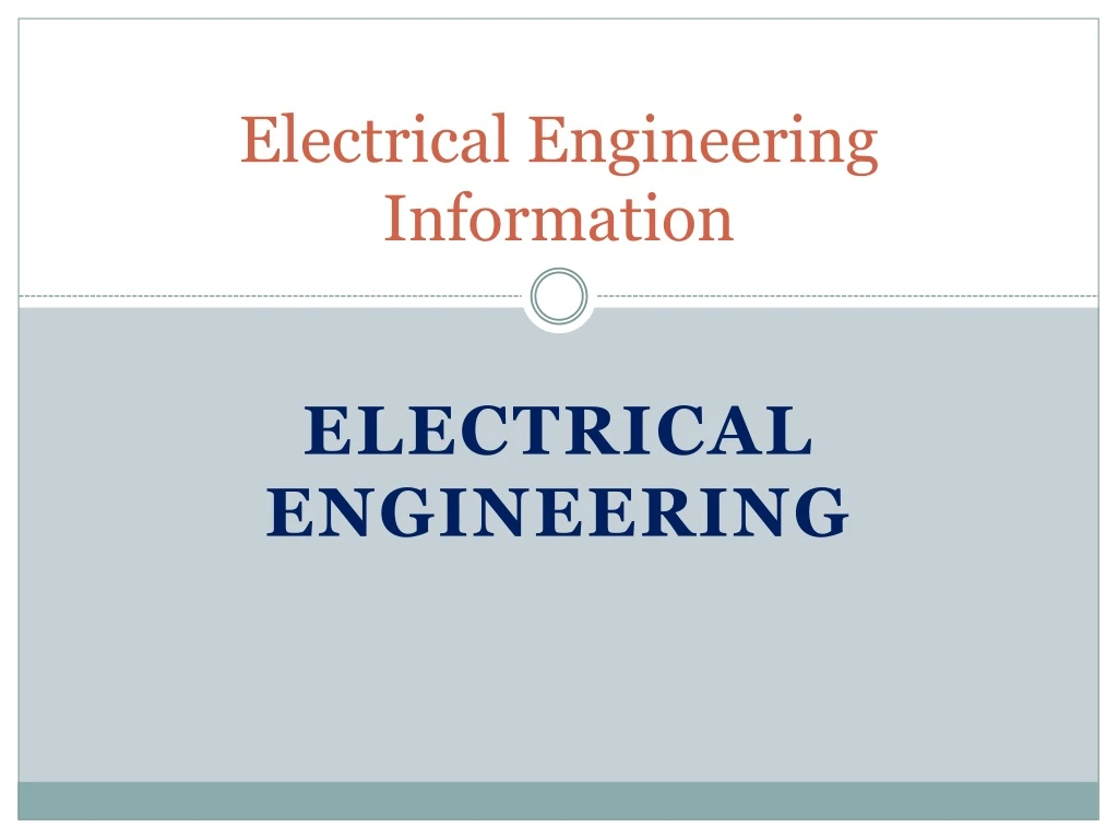 e lectrical engineering information