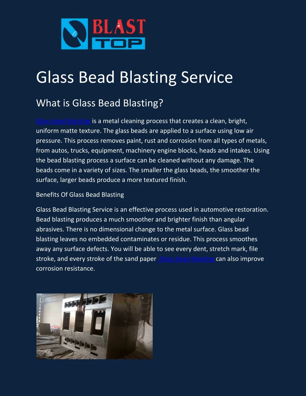 glass bead blasting service