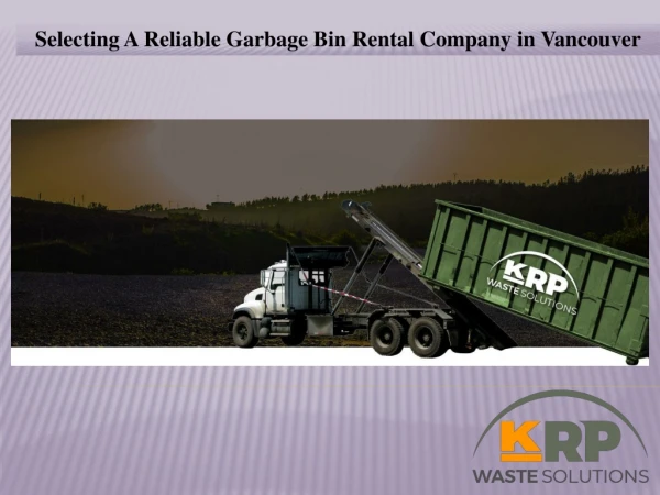 Garbage Bin Rental Vancouver
