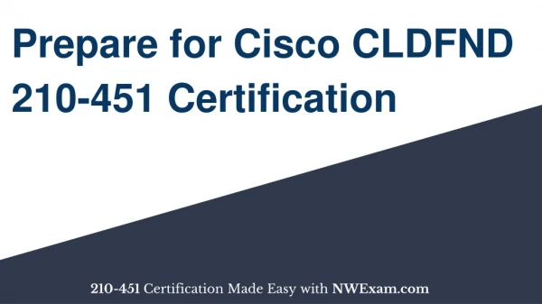 Best Preparation Guide of Cisco CCNA Cloud (CLDFND) 210-451 Certification