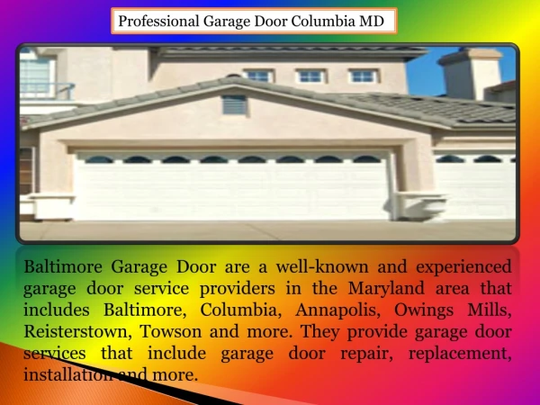 Professional Garage Door Columbia MD
