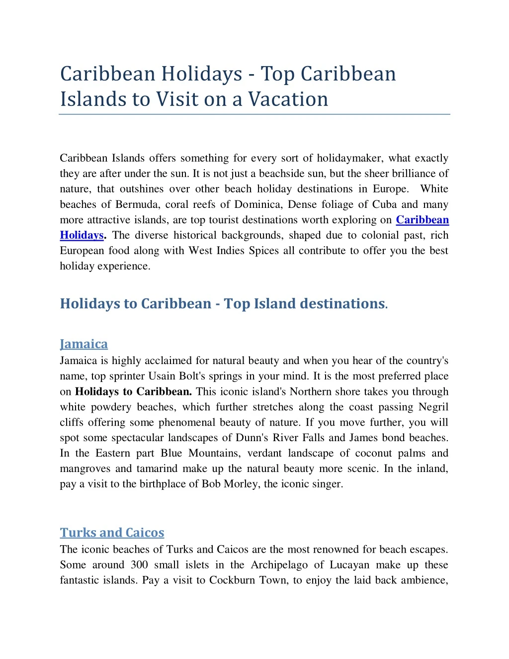 caribbean holidays top caribbean islands to visit