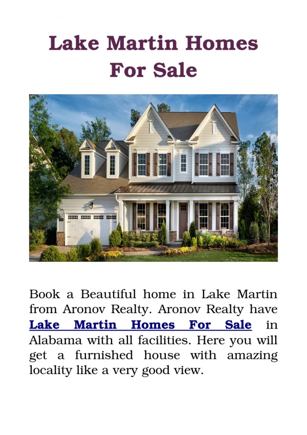 Lake Martin Homes For Sale