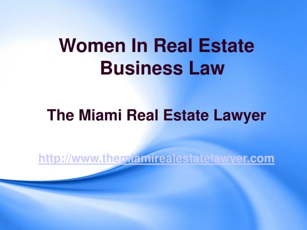 Women In Real Estate Business Law