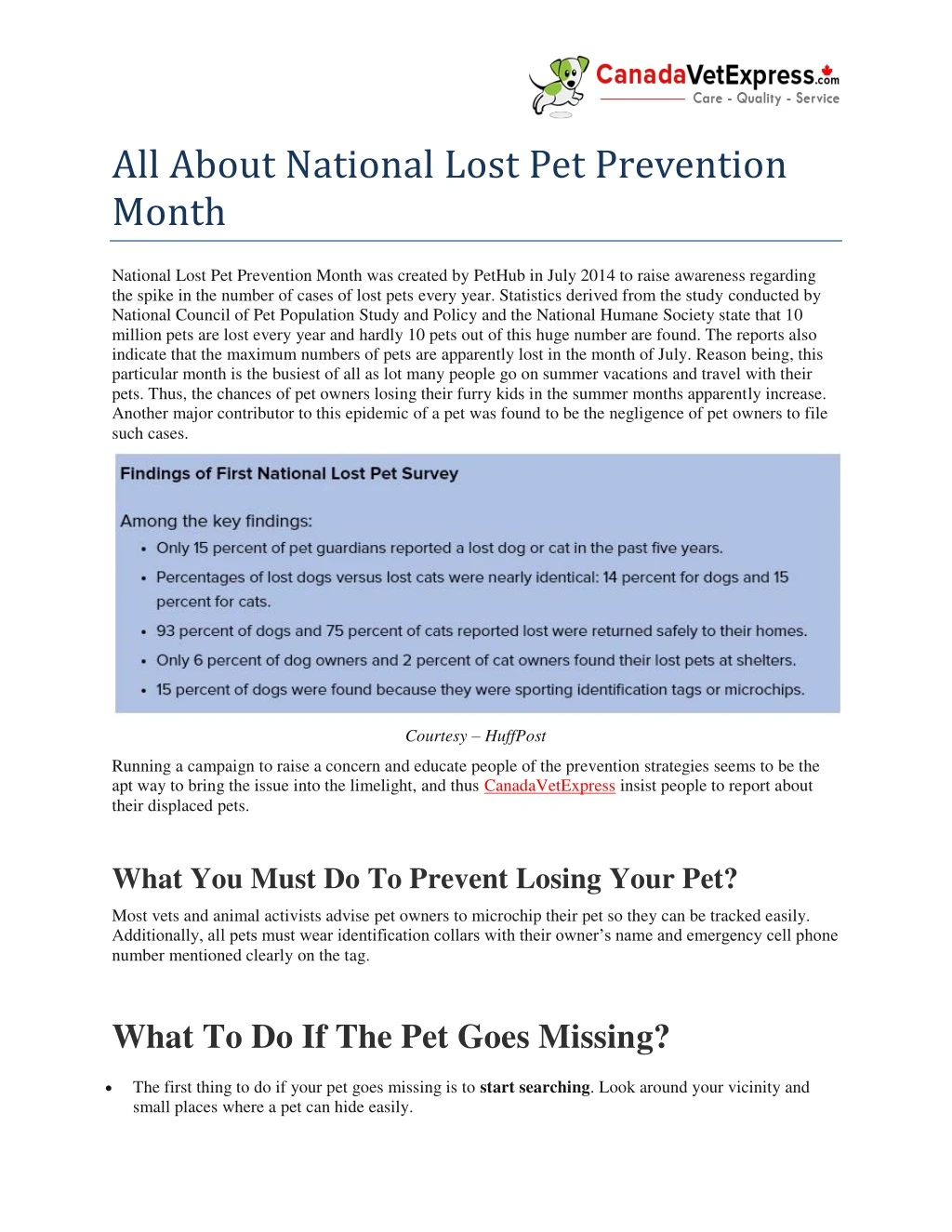 all about national lost pet prevention month