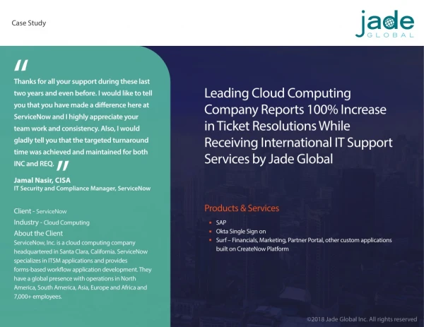 ServiceNow Casestudy