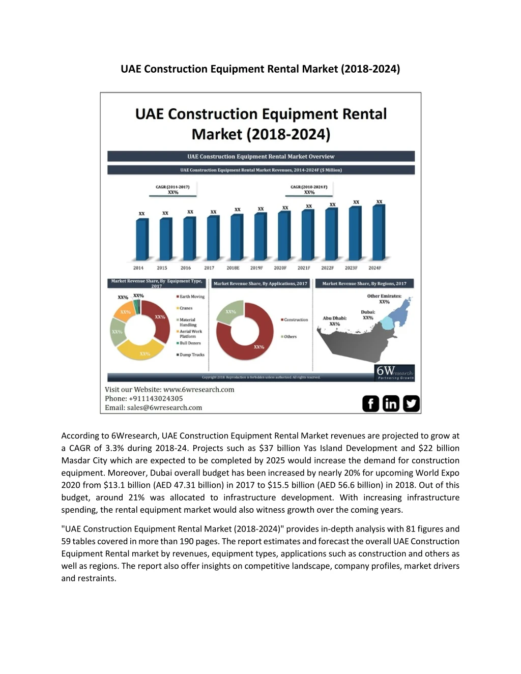 uae construction equipment rental market 2018 2024