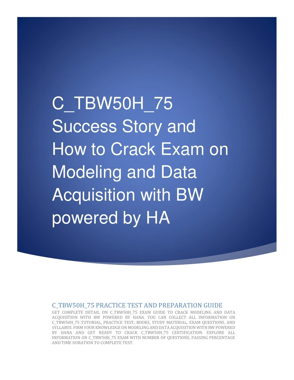 c tbw50h 75 success story and how to crack exam