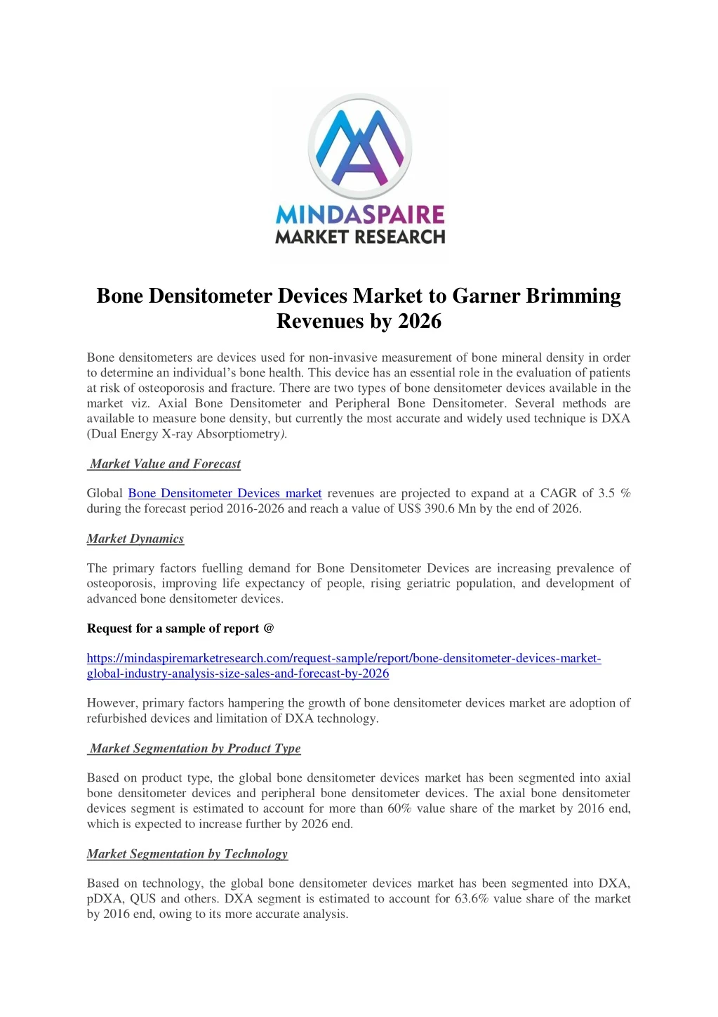 bone densitometer devices market to garner