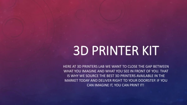 3D Printer Kit-3D Printers Lab
