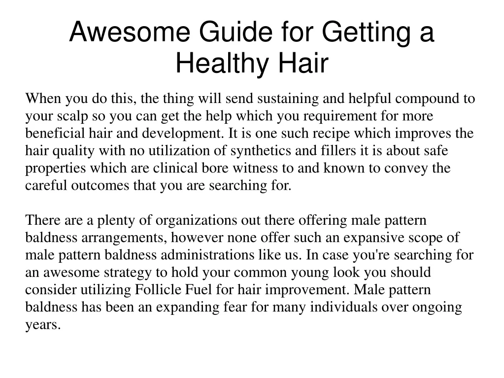 awesome guide for getting a healthy hair