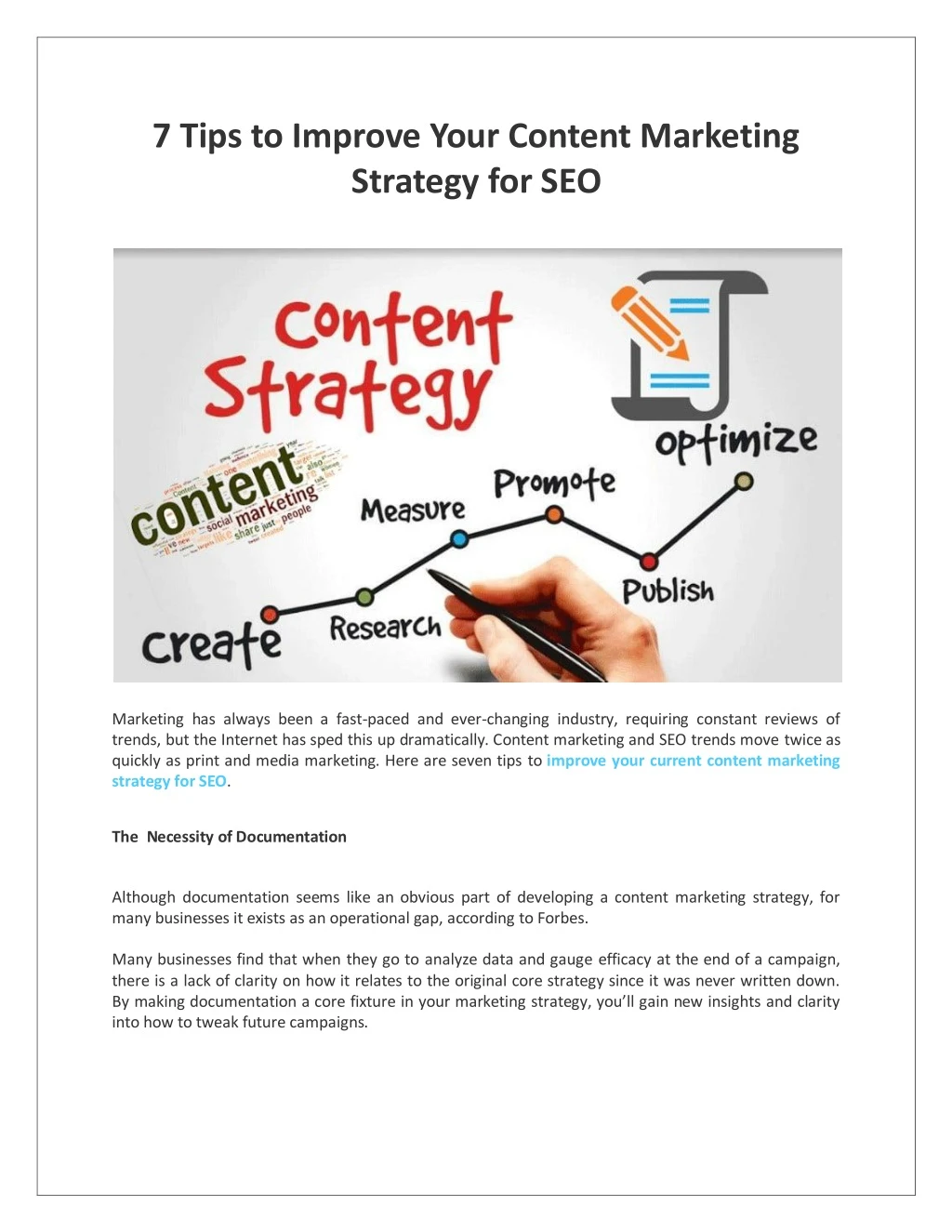 7 tips to improve your content marketing strategy