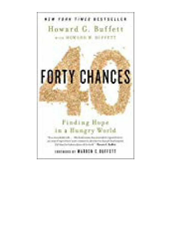 DOWNLOAD [PDF] 40 Chances Finding Hope in a Hungry World