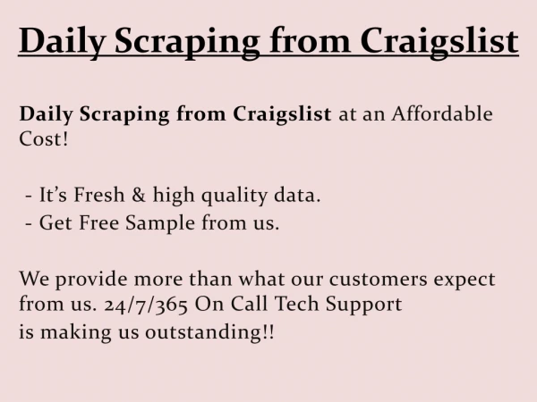 daily scraping from craigslist