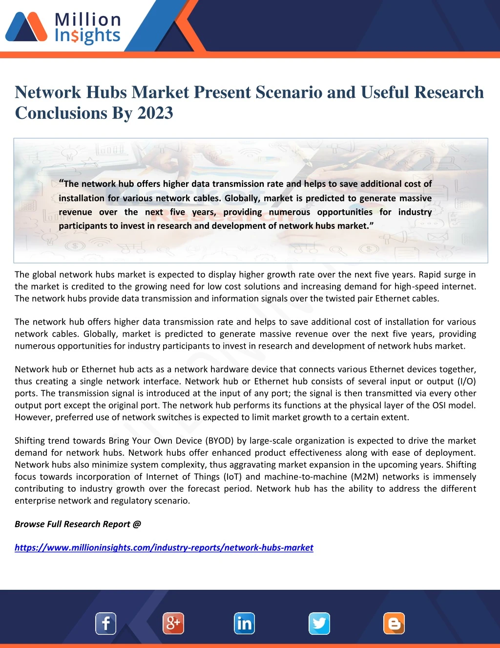 network hubs market present scenario and useful