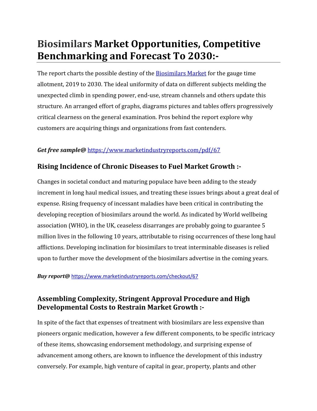 biosimilars market opportunities competitive