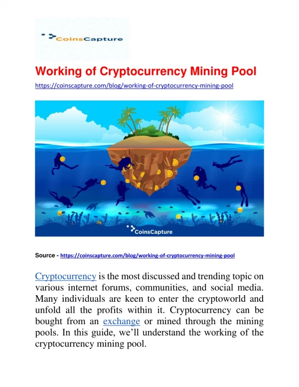 Working of Cryptocurrency Mining pool