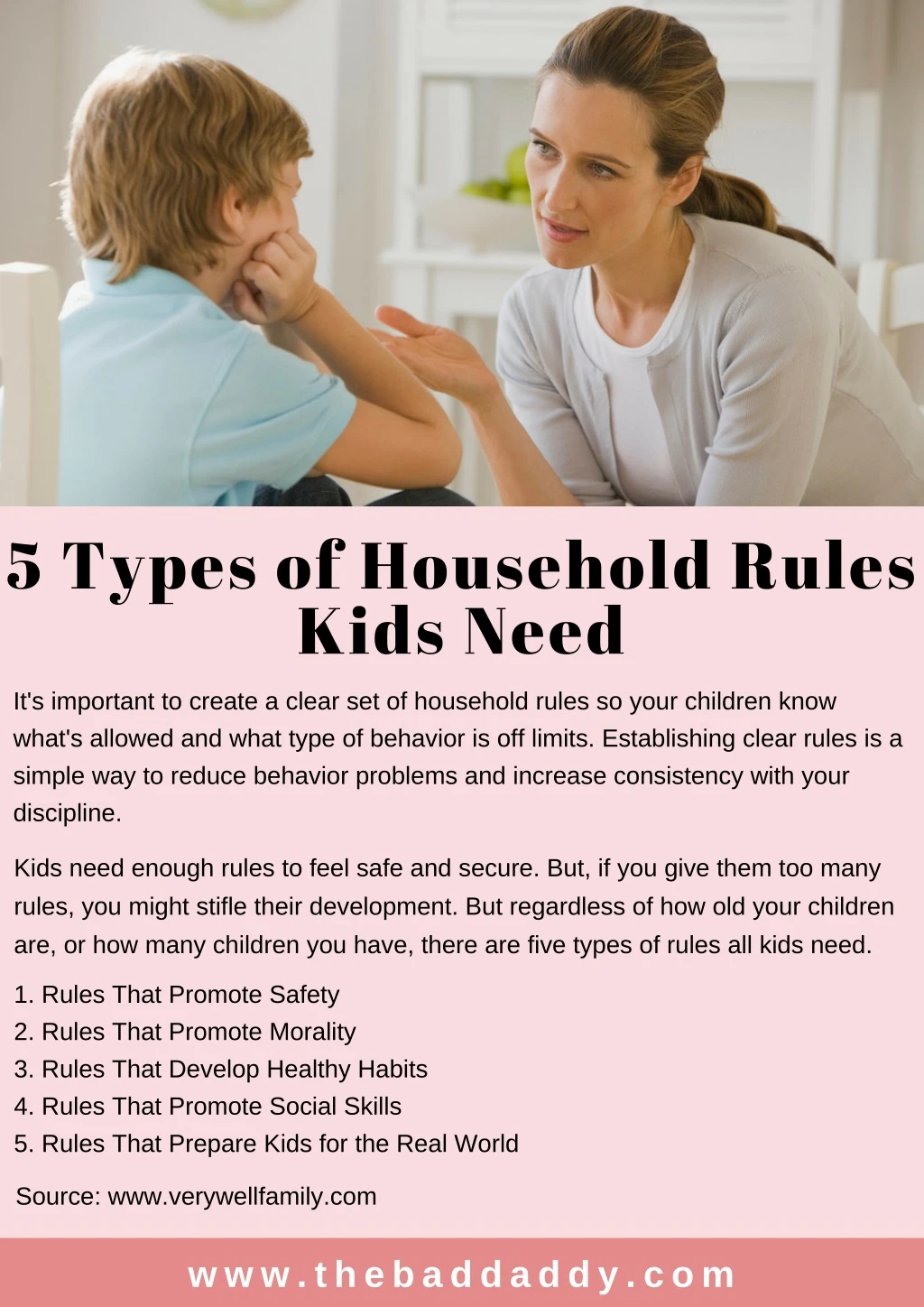 5 types of household rules kids need