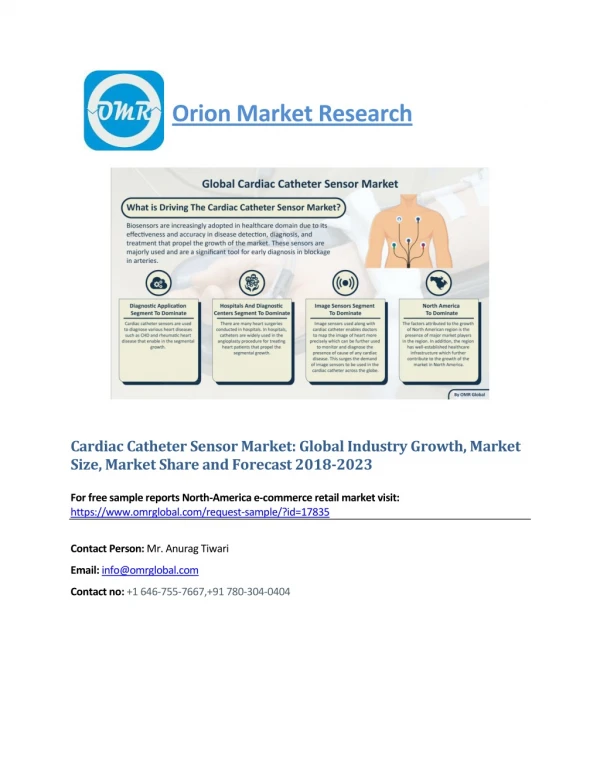 Cardiac Catheter Sensor Market Segmentation, Forecast, Market Analysis, Global Industry Size and Share to 2023