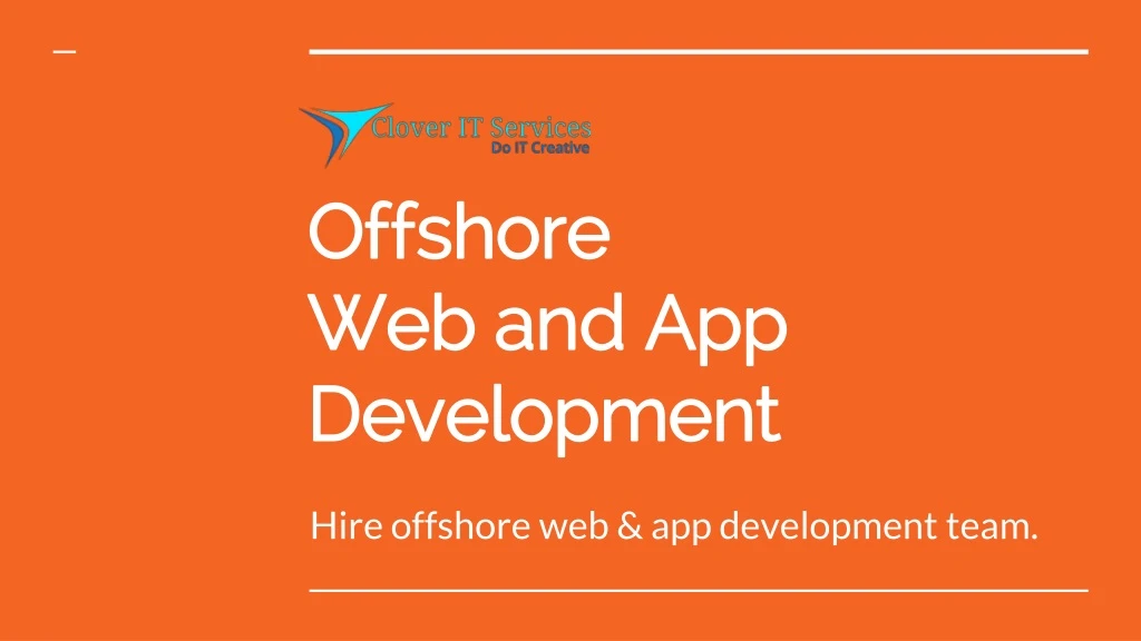 offshore web and app development