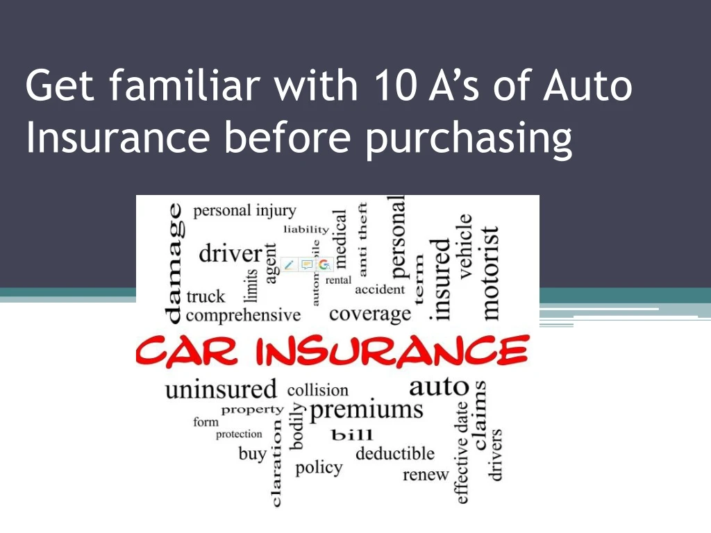 get familiar with 10 a s of auto insurance before purchasing