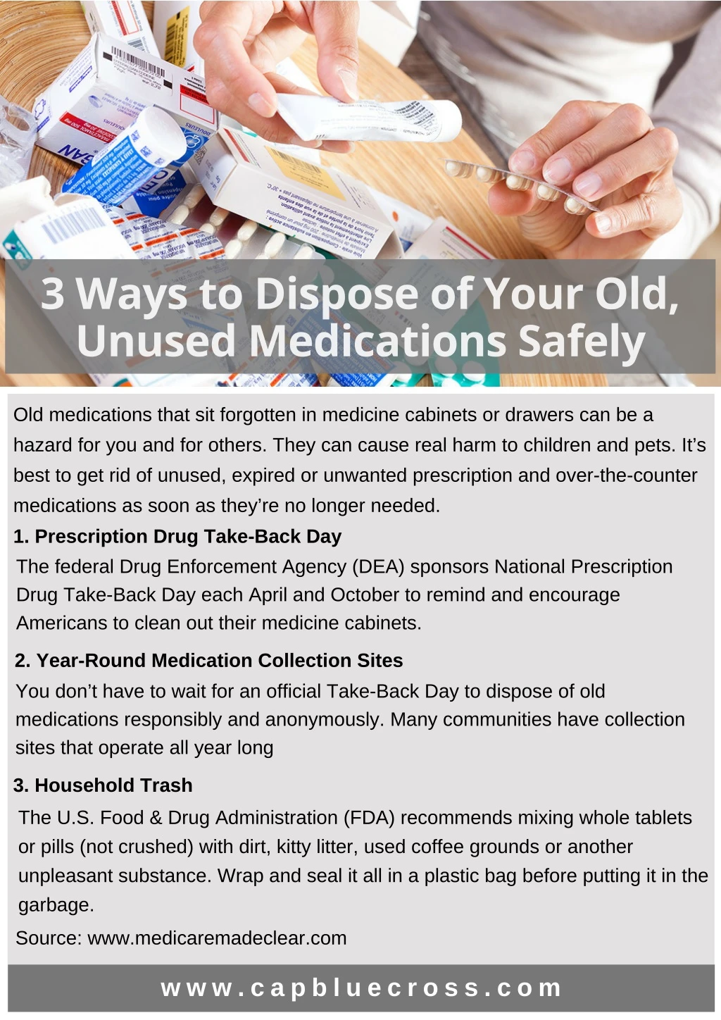 3 ways to dispose of your old unused medications