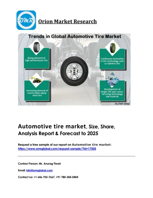 Automotive tire market Industry Size, Growth, Trends & Forecast 2018-2023