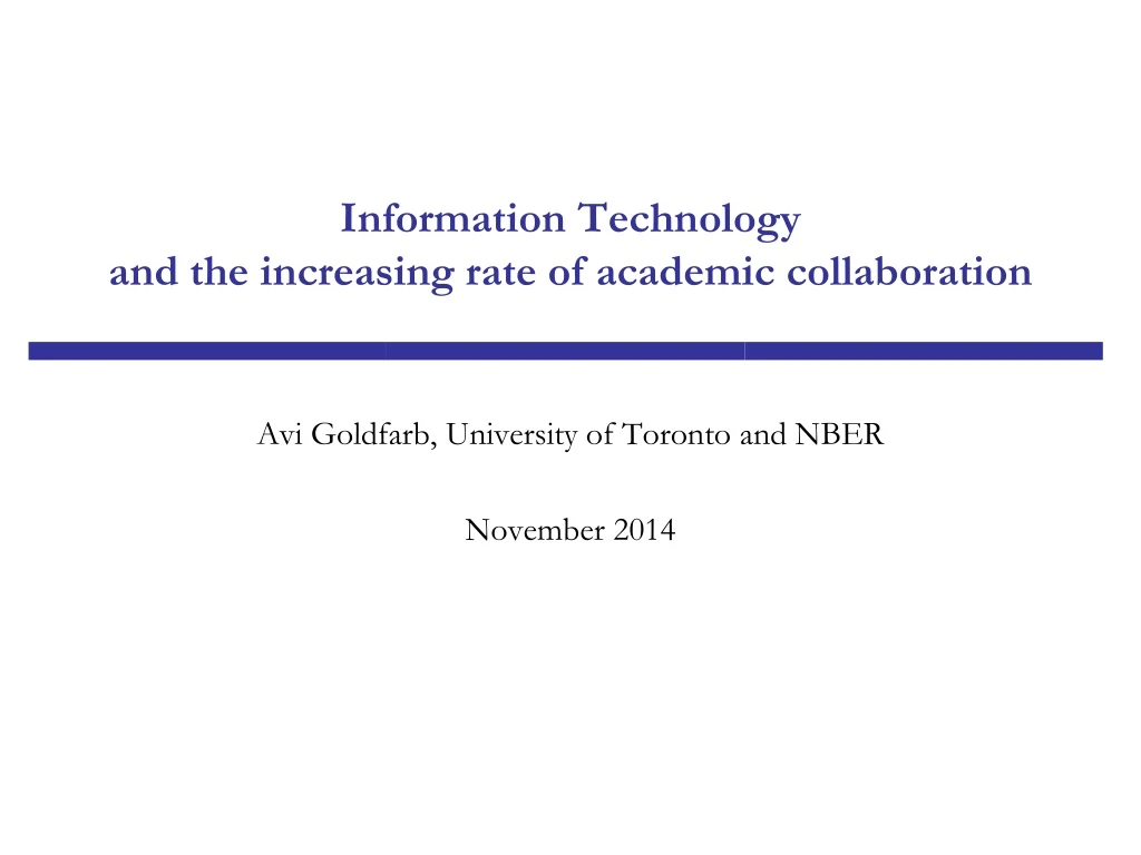information technology and the increasing rate of academic collaboration