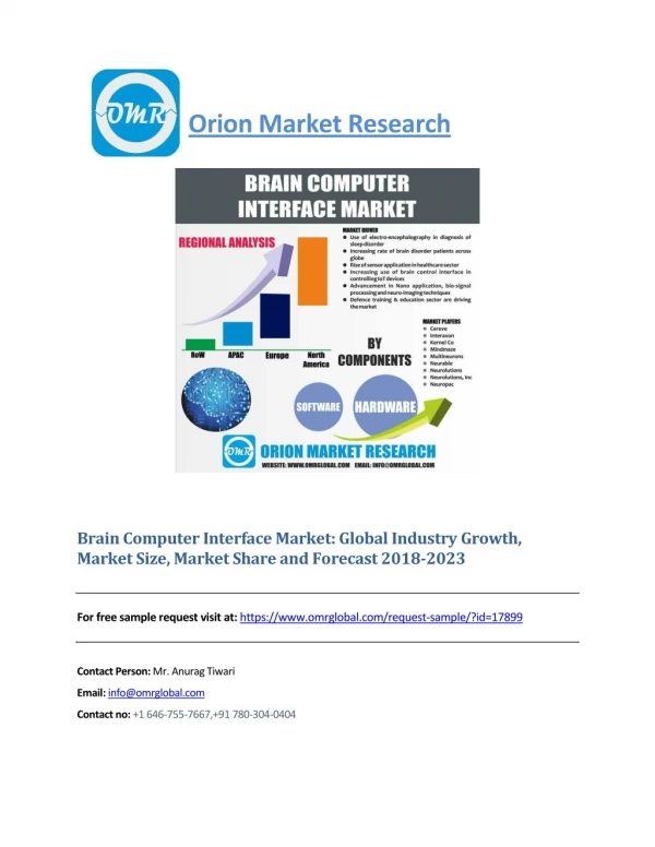 Brain Computer Interface Market: Global Market Size, Industry Trends, Leading Players, Market Share and Forecast 2018-20