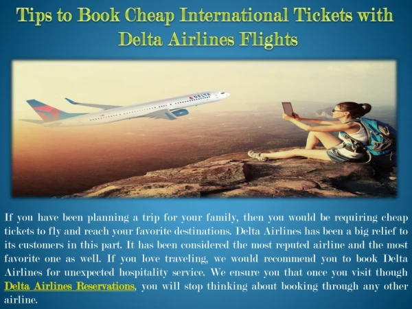 Tips to Book Cheap International Tickets with Delta Airlines Flights