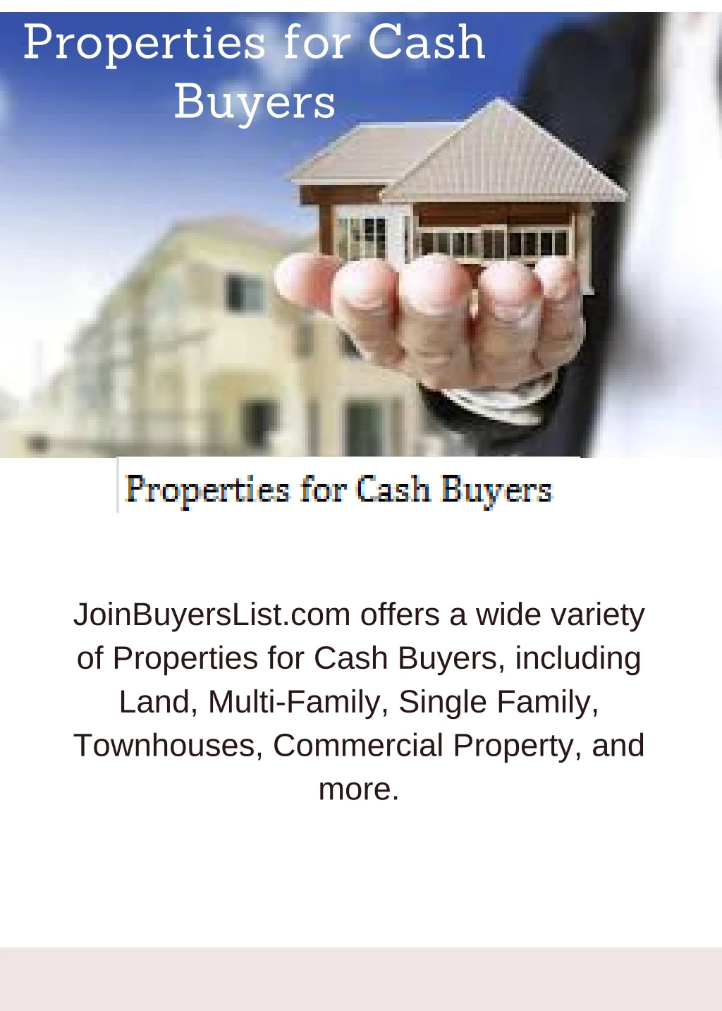 properties for cash buyers