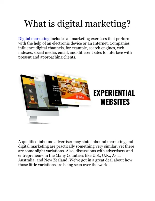 What is Digital Marketing ?