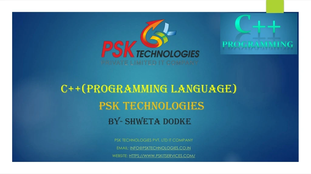 c programming language psk technologies by shweta