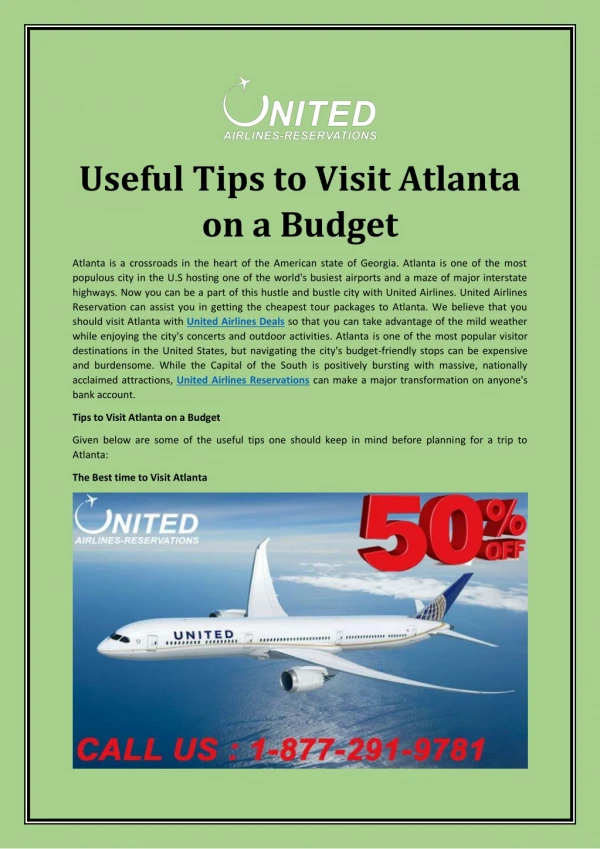 Useful Tips to Visit Atlanta on a Budget