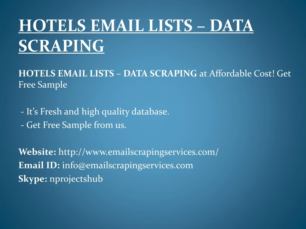 hotels email lists data scraping