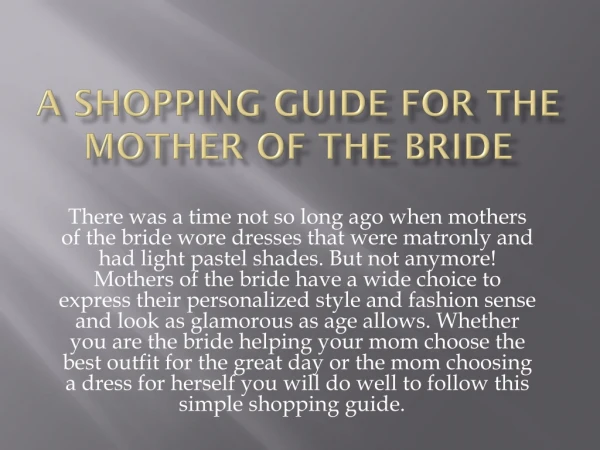 Mother of the bride dresses