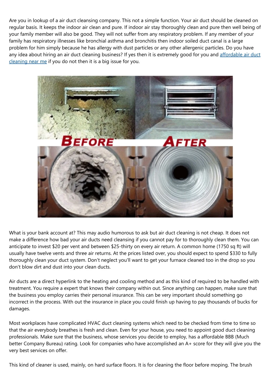 are you in lookup of a air duct cleansing company