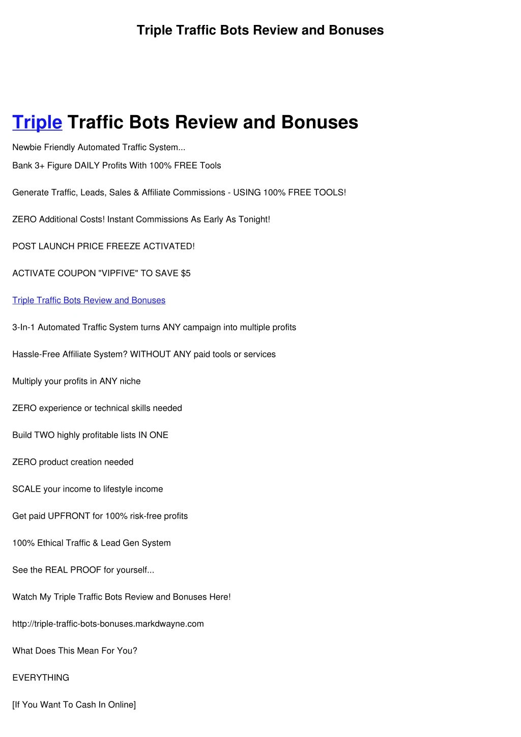 triple traffic bots review and bonuses