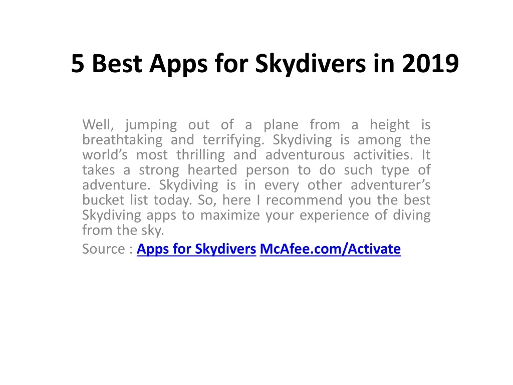 5 best apps for skydivers in 2019