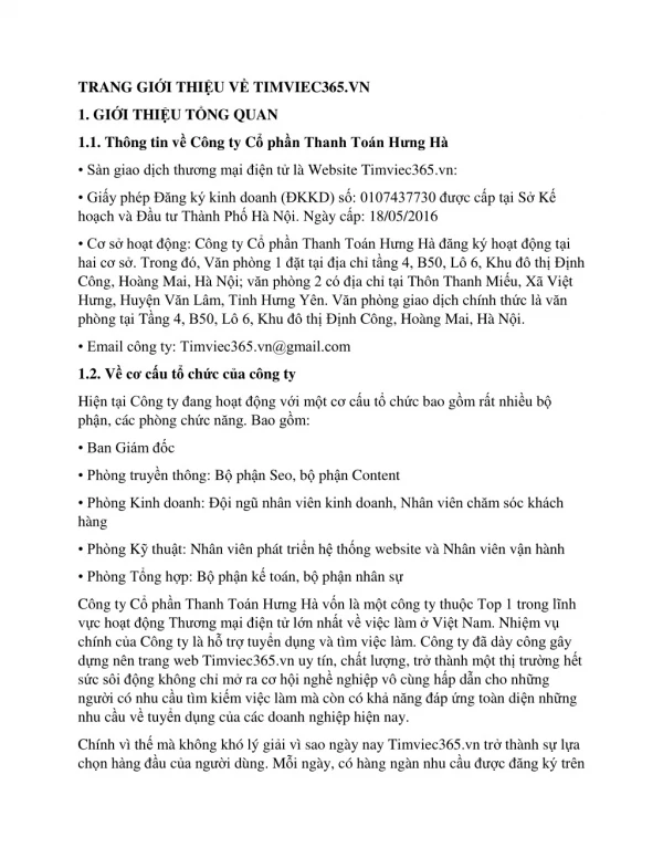 trang gi i thi u v timviec365 vn