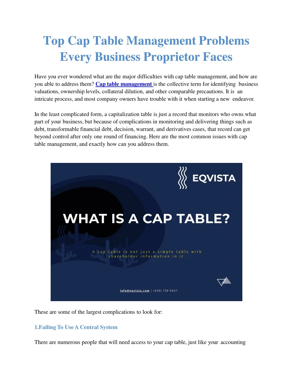 top cap table management problems every business proprietor faces