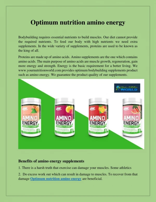 Optimum nutrition amino energy