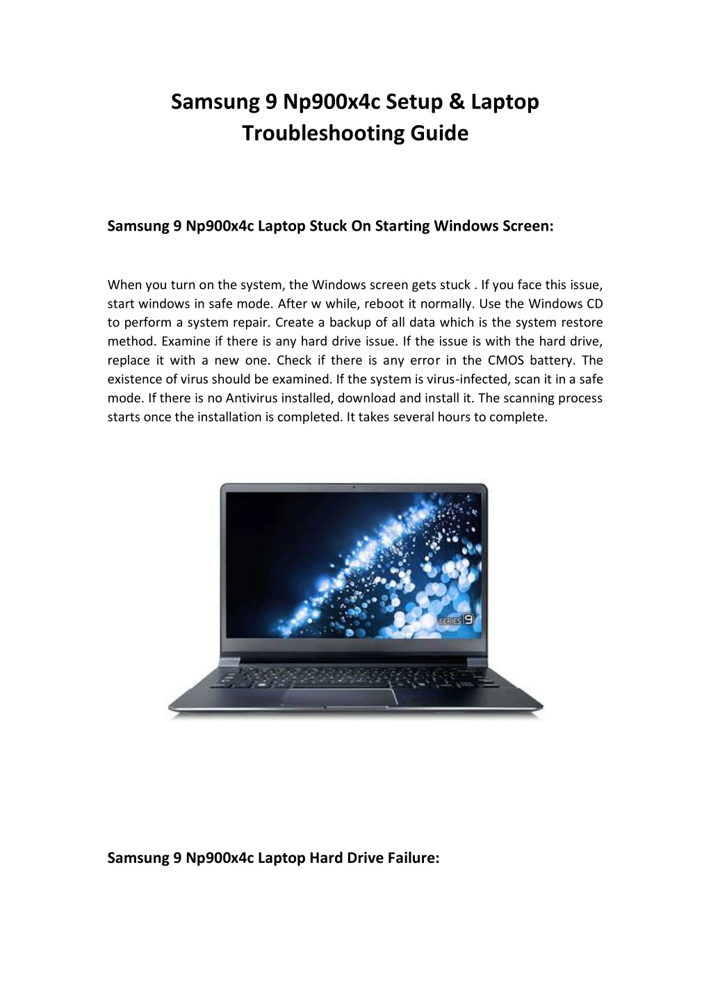 samsung 9 np900x4c setup laptop troubleshooting