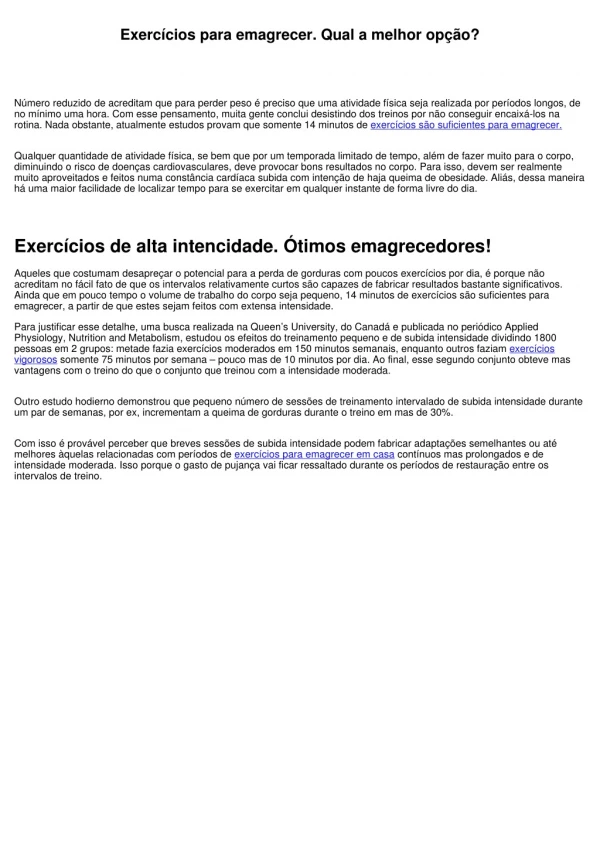 Exercícios para emagrecer. Qual a melhor opção?