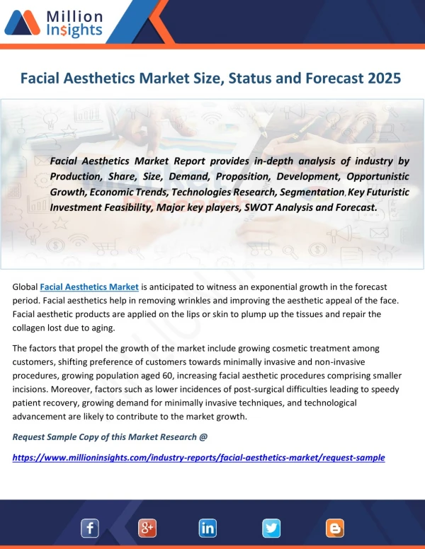 Facial Aesthetics Market Size, Status and Forecast 2025