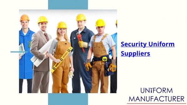 Which is the Best Security Uniform Suppliers in India