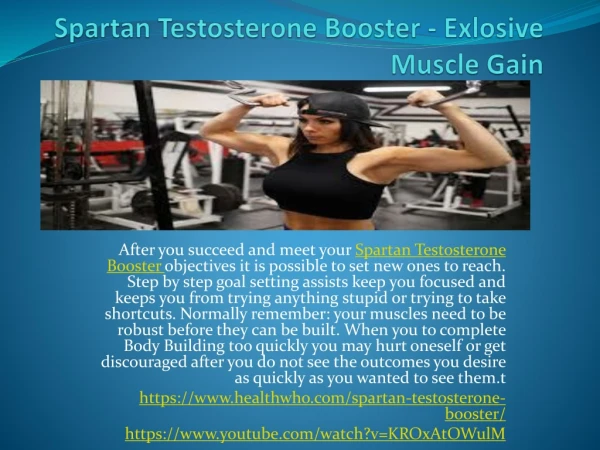 Spartan Testosterone Booster - Exlosive Muscle Gain