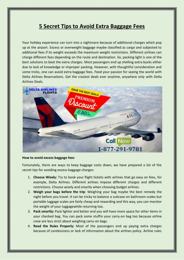 Delta Airlines- 5 Secret Tips to Avoid Extra Baggage Fees