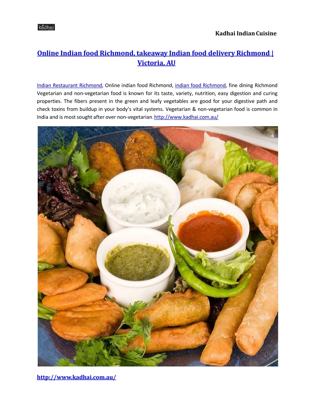 kadhai indian cuisine online indian food richmond