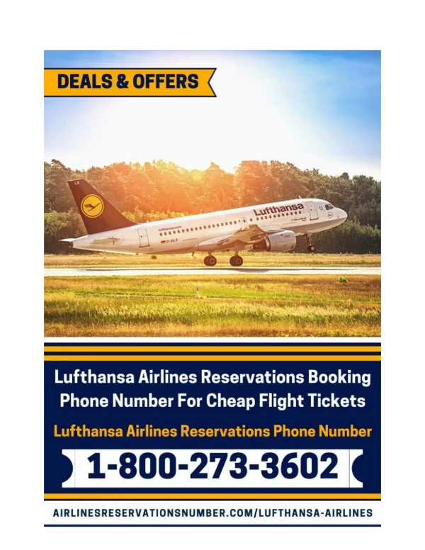 Lufthansa Airlines Reservations Booking Phone Number For Cheap Flight Tickets